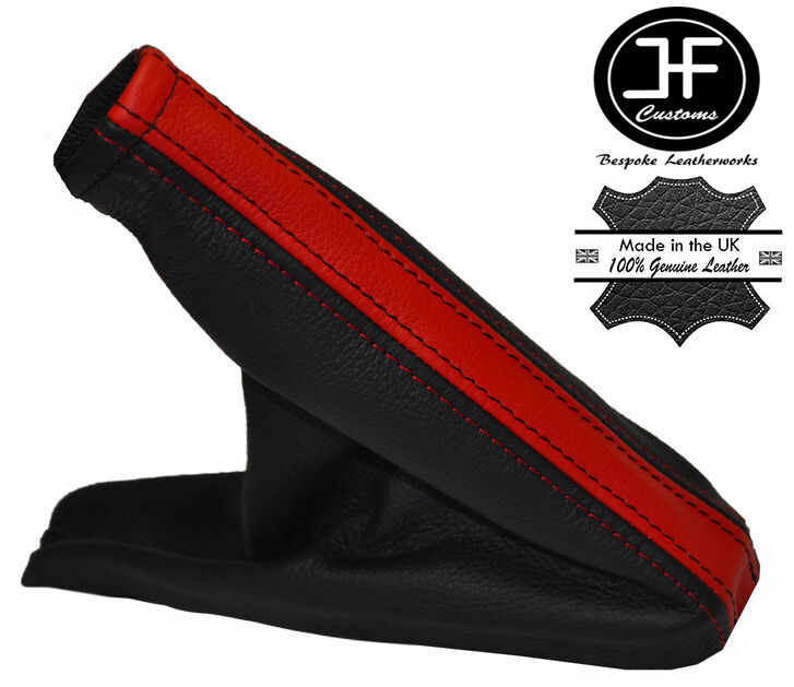 BLACK & RED LEATHER HANDBRAKE GAITER FITS VAUXHALL OPEL CORSA B TIGRA CUSTOM NEW