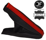 BLACK & RED LEATHER HANDBRAKE GAITER FITS VAUXHALL OPEL CORSA B TIGRA CUSTOM NEW