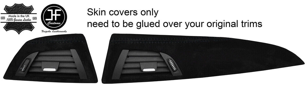 BLACK STITCH DASH VENTS TRIM REAL SUEDE COVERS FITS BMW 1 SERIES F20 F21 11-16