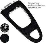 BLACK STITCH AUTOMATIC GEAR SURROUND SUEDE COVER  FOR SAAB 93 9-3 2003-2012