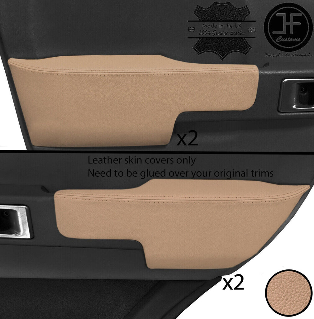 PARCHMENT LEATHER 2X FRONT+ REAR DOOR ARMREST COVER FOR RANGE ROVER VOGUE 02-06