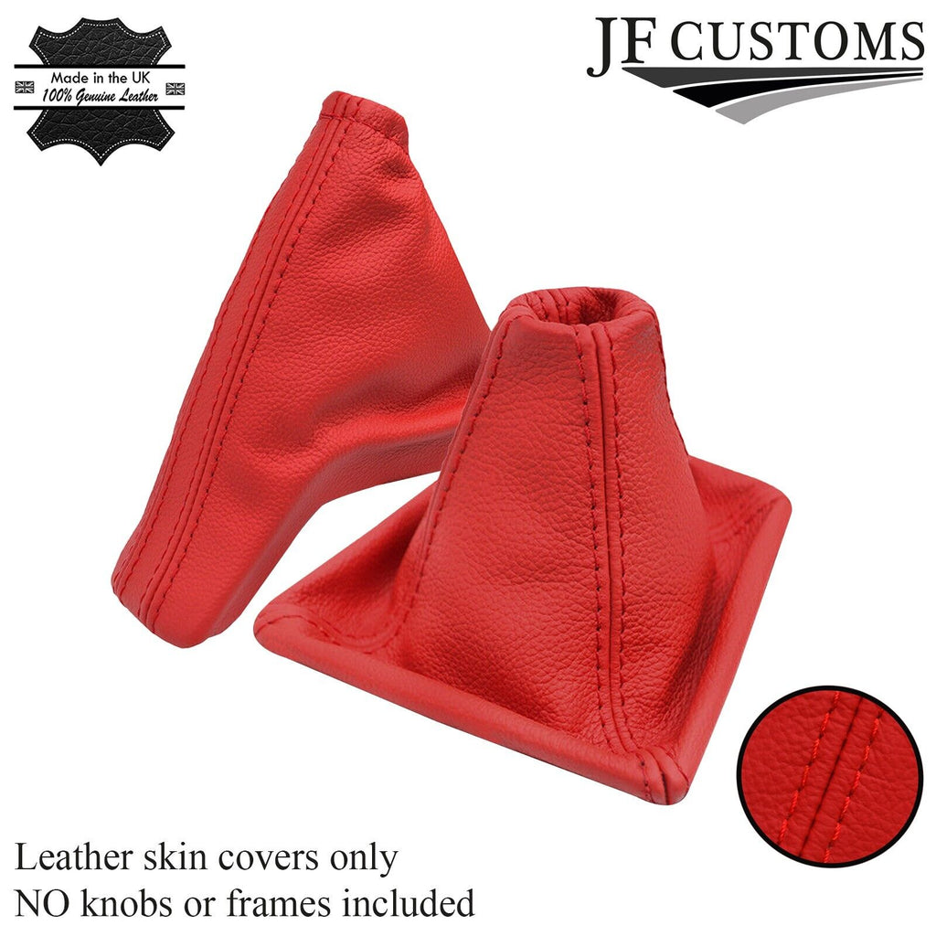 FITS ASTRA H MK5 SET OF GAITERS IN RED LEATHER NEW CUSTOM NEW MADE IN UK