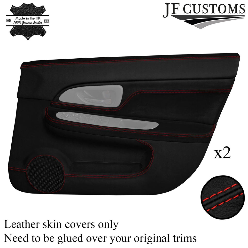 RED STITCH 2X FULL FRONT DOOR CARD COVERS FOR SUBARU IMPREZA WRX STI 03-07