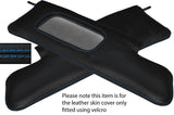 BLUE STITCHING 2X SUN VISORS LEATHER SKIN COVERS FITS TRIUMPH TR6 1969-1976