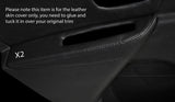 BLACK STITCH 2X REAR DOOR ARMREST SKIN COVER FITS RENAULT MEGANE MK3 08-13