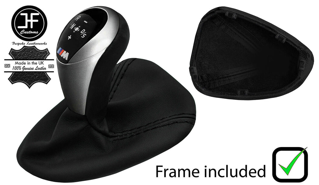 BLACK STITCH NAPPA LEATHER AUTO DCT GEAR + PLASTIC FRAME FOR BMW E90 E92 E93 JFM