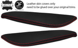 RED STITCH 2X KNEE PAD REAL LEATHER COVERS FITS BMW Z4 E85 E86 03-09 STYLE 2