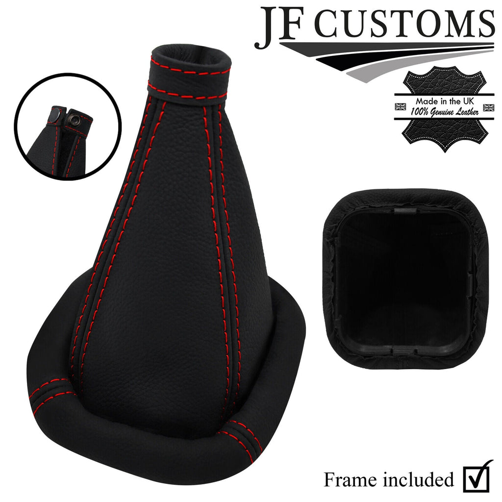 RED STITCH ITALIAN LEATHER GEAR + PLASTIC FRAME FOR FIAT PUNTO MK1 93-99