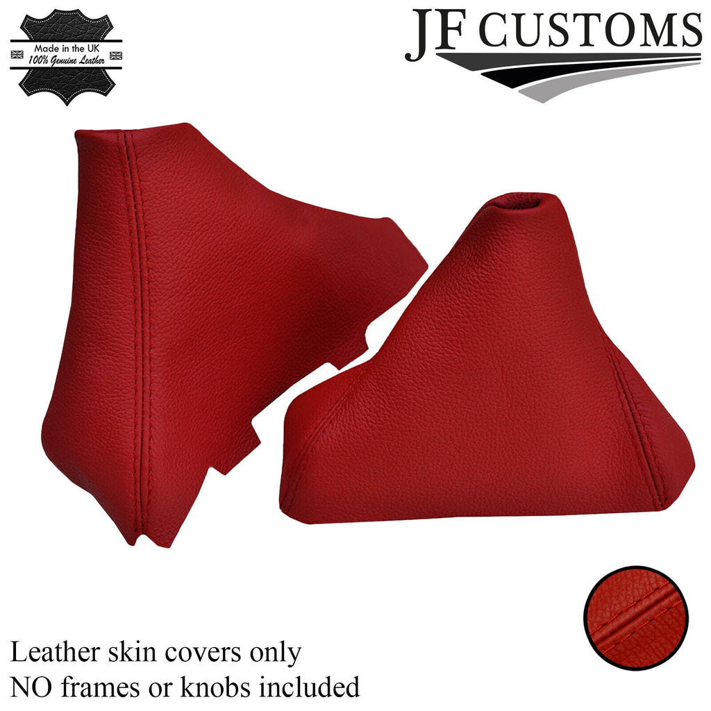 DARK RED LEATHER FITS BMW E90 E91 E92 E93 MANUAL GEAR HANDBRAKE GAITER