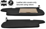 BLACK STITCH 2X SUN VISORS LEATHER COVERS FITS TOYOTA CELICA SUPRA 1982-1985