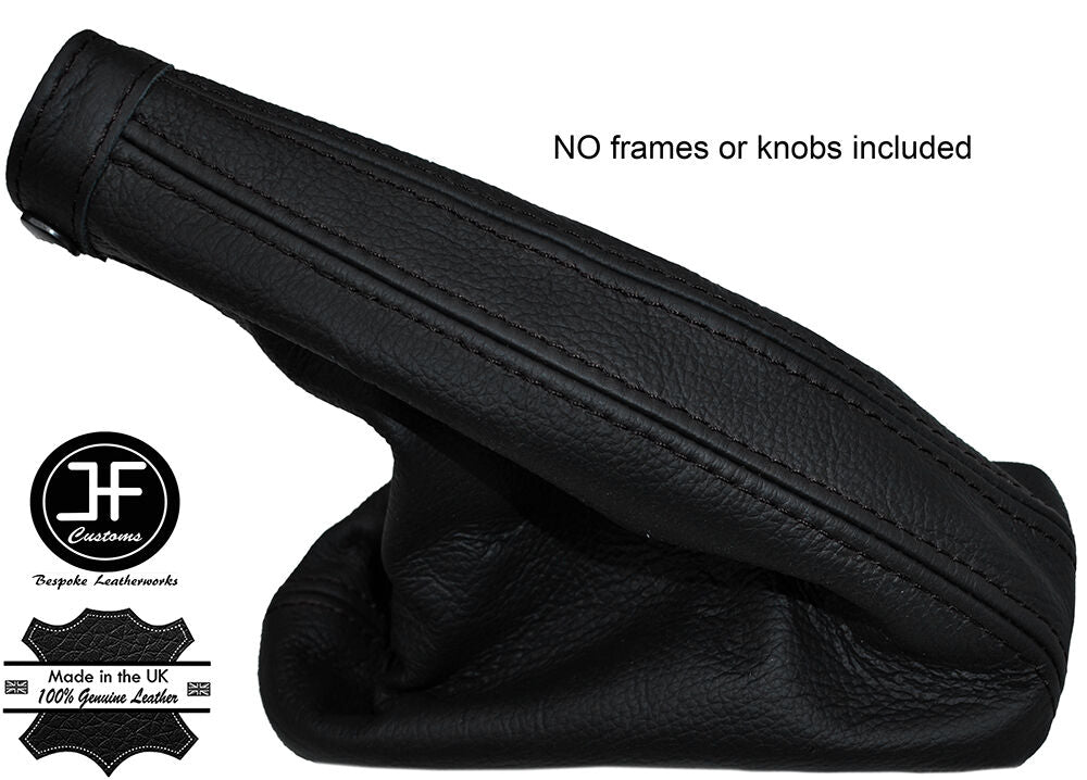 BLACK STITCHING LEATHER HANDBRAKE GAITER FITS FIAT MULTIPLA 2005-2011 CUSTOM NEW