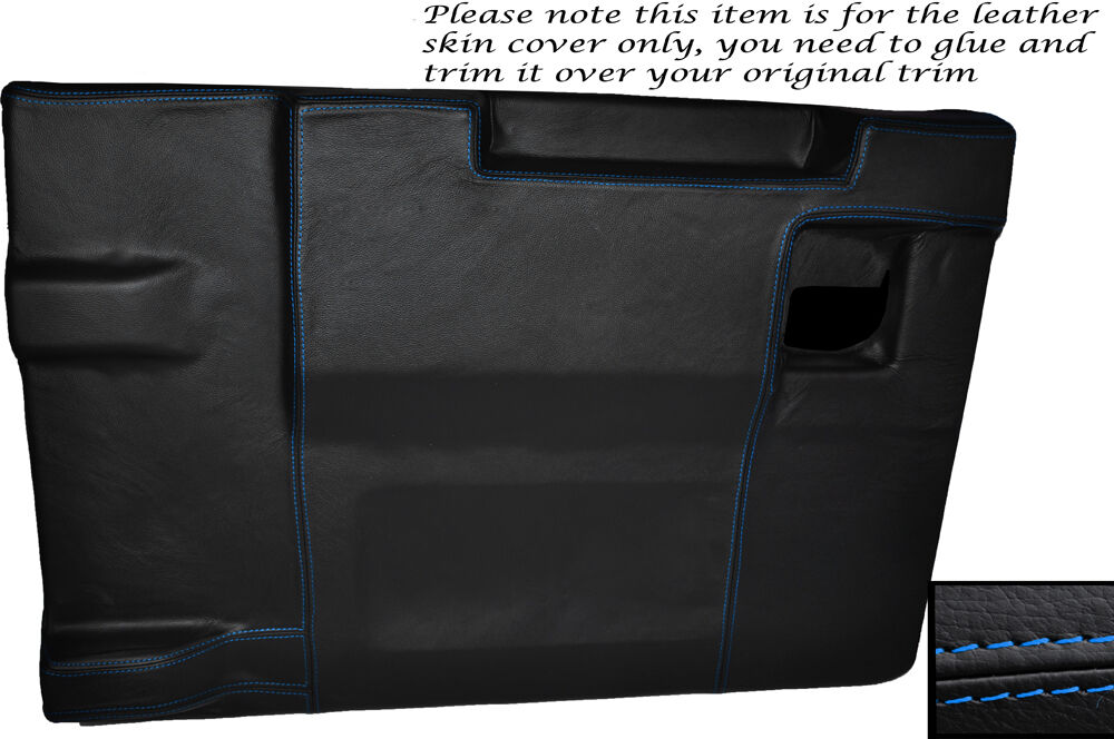 BLUE STITCH REAR TAILGATE DOOR CARD SKIN COVER FITS LAND ROVER DEFENDER 83-14