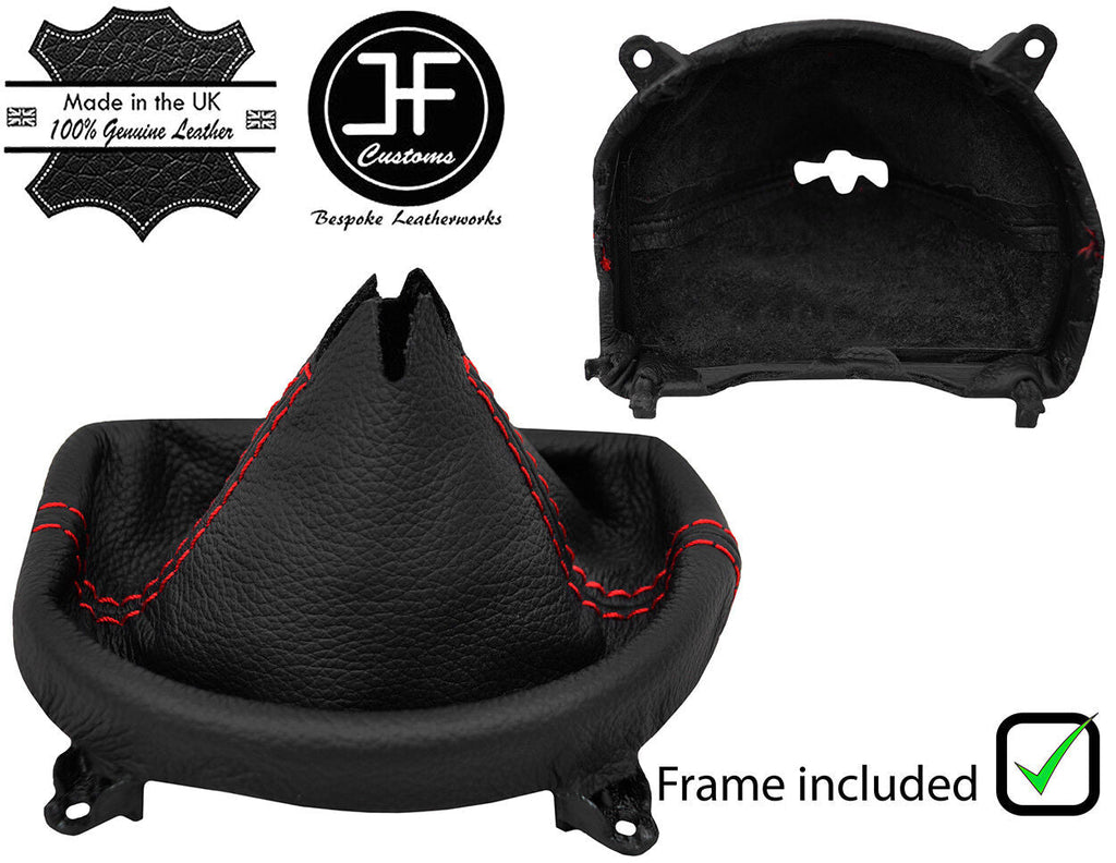 RED STITCH LEATHER AUTOMATIC GEAR + PLASTIC FRAME FITS MAZDA MX5 MK4 15-19