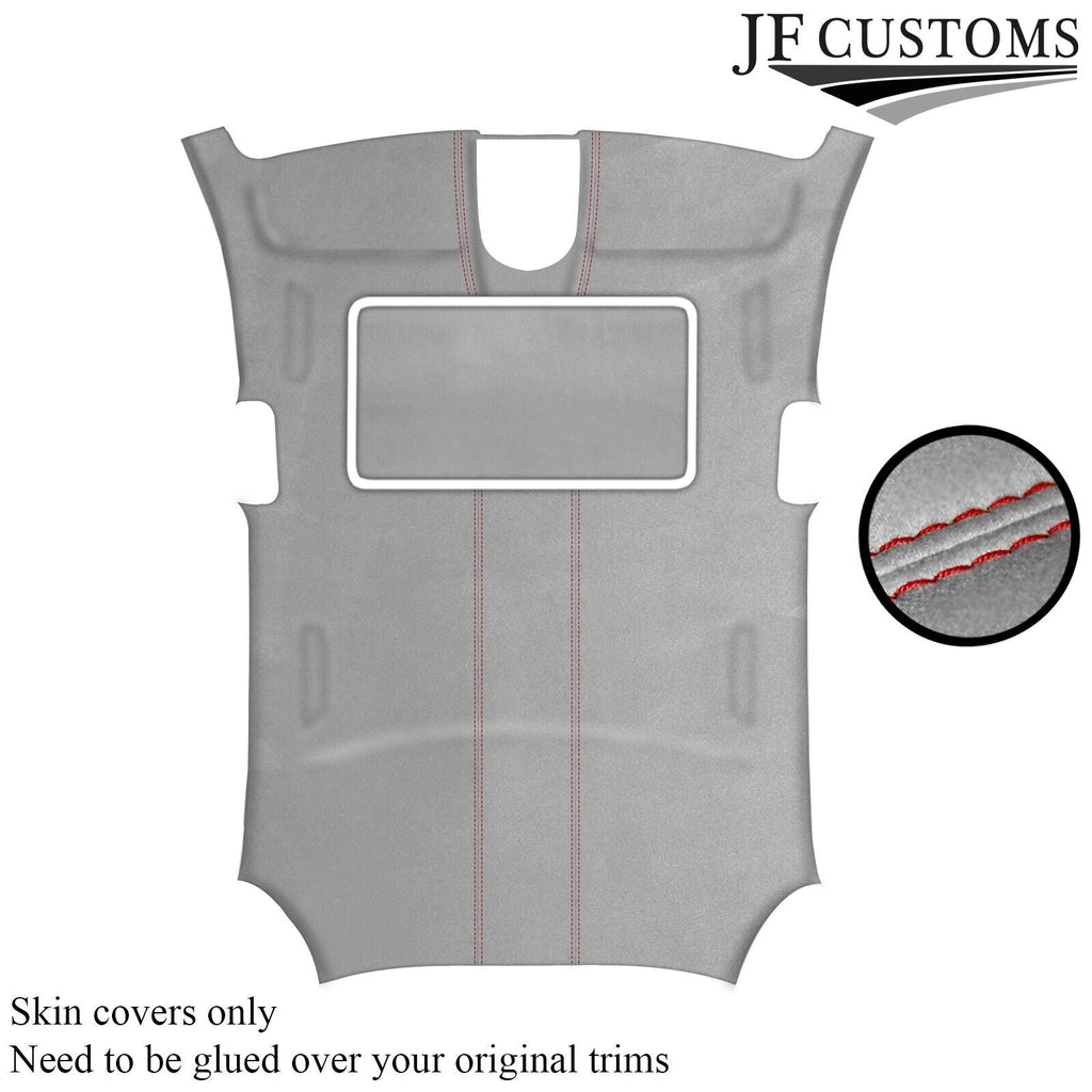 RED STITCH L GREY LUXE-SUEDE SUNROOF HEADLINER FOR PORSCHE PANAMERA 11-16