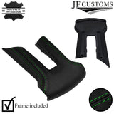 GREEN STITCH LEATHER COVERED STEERING WHEEL TRIMS+FRAMES FOR FORD MUSTANG 10-14