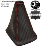 RED STITCH CARBON VINYL 5 SPEED GEAR GAITER FITS SUBARU IMPREZA WRX STI 01-05