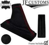 RED STITCH ITALIAN SUEDE HANDBRAKE GAITER+FRAME FITS RANGE ROVER P38 95-02