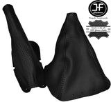 BLACK STITCH REAL LEATHER GEAR & HANDBRAKE GAITER FITS FORD MUSTANG 1995-1999