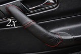 RED STITCHING FITS MERCEDES SLK R170 1996-2003 2X DOOR HANDLE LEATHER COVERS