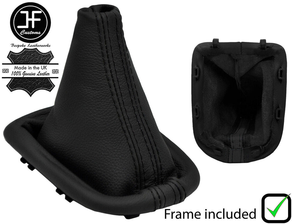 BLACK BLACK STRIPE LEATHER GEAR GAITER + FRAME FOR PEUGEOT 207 207 CC 06-13