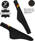 GERMAN FLAG BROWN STITCH LEATHER HANDBRAKE GAITER FOR VW GOLF MK4 BORA 98-04