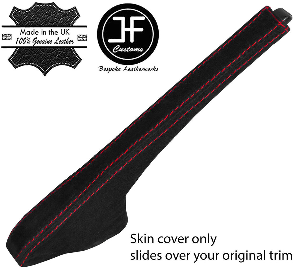RED STITCH REAL SUEDE HANDBRAKE GAITER COVER FITS SAAB 900 CLASSIC CUSTOM NEW