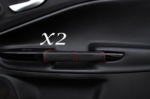 RED STITCH FITS  ALFA ROMEO GIULIETTA 10-13+ 2X FRONT DOOR HANDLE LTHR COVERS