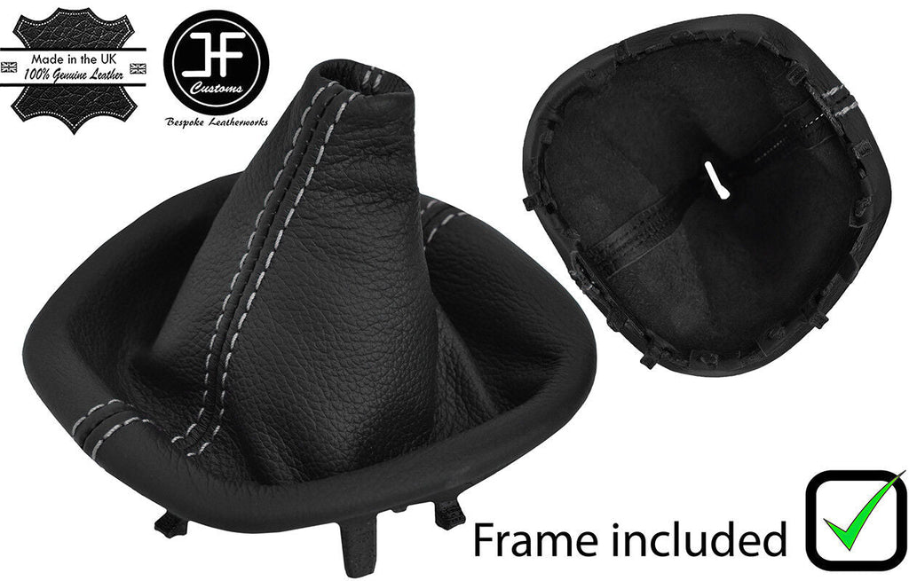 GREY STITCH LEATHER GEAR GAITER+PLASTIC FRAME FITS RENAULT TRAFIC 2015-2018