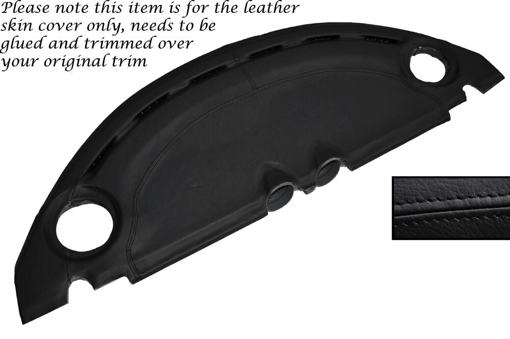 BLACK STITCH DASH LEATHER SKIN COVER FITS LOTUS ELISE EXIGE S2 2007-2012