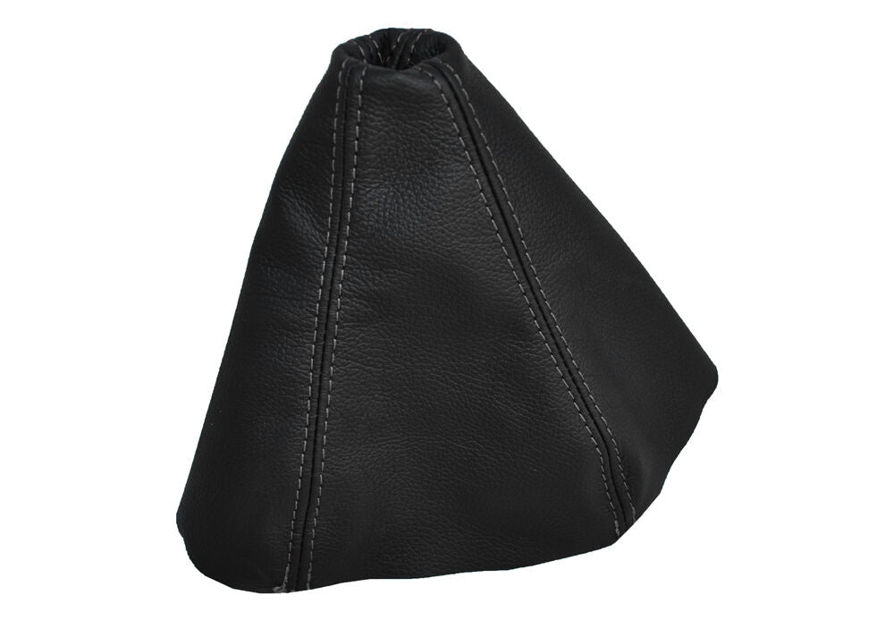 FITS FORD MONDEO MK4 IV 2007-2013 LEATHER GEAR GAITER GREY DOUBLE STITCHING