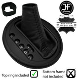 BLACK REAL LEATHER  AUTO AUTOMATIC GEAR GAITER + TOP RING FOR VW T5 2003-2015