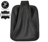 BLACK STITCH TOP GRAIN REAL LEATHER GEAR GAITER FOR VW T4 TRANSPORTER CARAVELLE