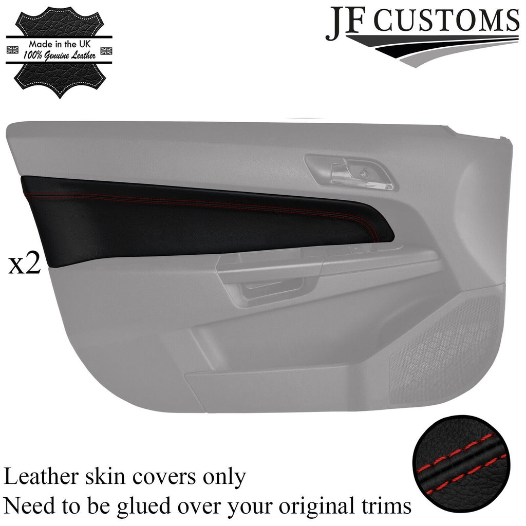 D RED STITCH 2X DOOR CARD TRIM LEATHER COVER FOR VAUXHALL OPEL ASTRA H MK5 3DR