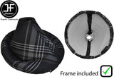 BLACK STITCH TARTAN FABRIC GEAR GAITER+PLASTIC FRAME FOR VW T5 TRANSPORTER 3T