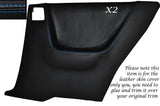 BLUE STITCH 2X REAR FULL DOOR CARD SKIN COVERS FITS NISSAN SKYLINE R33 93-98