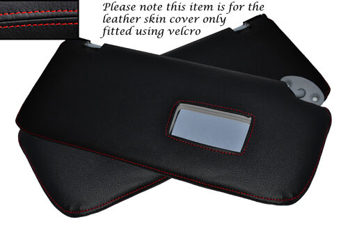 RED STITCH 2X SUN VISORS LEATHER COVERS FITS TOYOTA HILUX  2005-2013 CUSTOM NEW