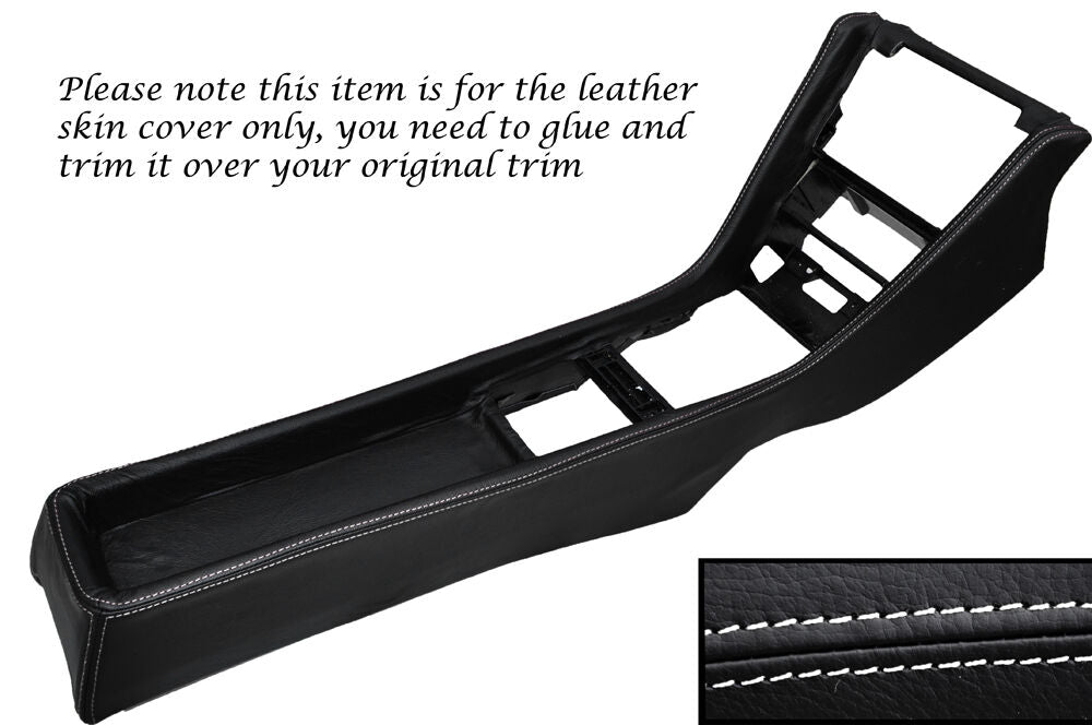 WHITE STITCH CENTRE CONSOLE LEATHER COVER FITS MERCEDES W124 E CLASS 83-95