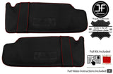 RED CROSS STITCH 2X SUN VISOR LEATHER COVER FOR BMW 6 SERIES F12 CABRIO 11-18