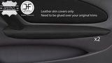 BLACK REAL LEATHER 2X FRONT DOOR ARMREST COVERS FITS TOYOTA CELICA MK7 1999-05