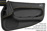 YELLOW  STITCH 2X DOOR CARDS LEATHER SKIN COVERS FITS MAZDA RX7 FD3S 92-02 JF1