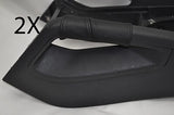 black stitch FITS VW GOLF 5 MK5 V JETTA 04-09 2X CENTER CONSOLE TRIANGLE COVERS