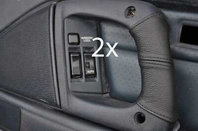black stitching FITS TOYOTA SUPRA MK3 1986-1993 2X DOOR HANDLE LEATHER COVERS