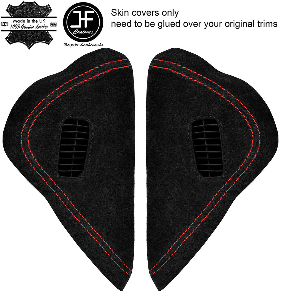 RED STITCH 2X END DASH SIDE TRIM SUEDE COVER FITS NISSAN GT-R GTR R35 09-17