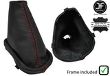 RED STITCH LEATHER MANUAL GEAR GAITER+PLASTIC FRAME FITS DACIA SANDERO 13-19