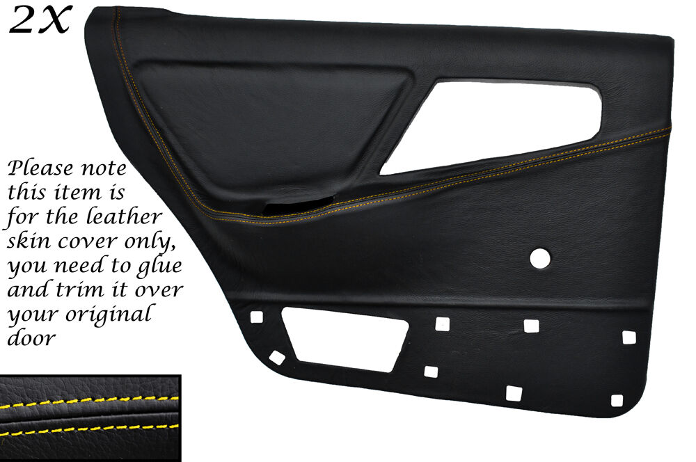 YELLOW STITCH 2X REAR DOOR CARD COVERS FITS FORD SIERRA MK1 RS 4X4 5 DOOR