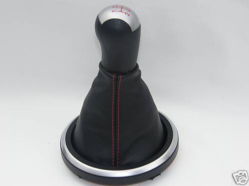 FITS FORD FIESTA MK6 MK7 FUSION RED STITCH LEATHER GAITOR CUSTOM NEW MADE IN UK