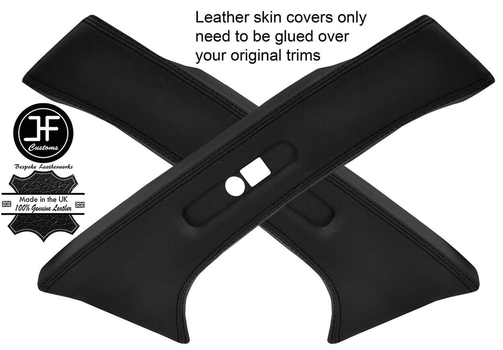 BLACK ST.2X REAR C PILLAR ESTATE LEATHER COVERS FITS MERCEDES W202 C CLASS 93-00