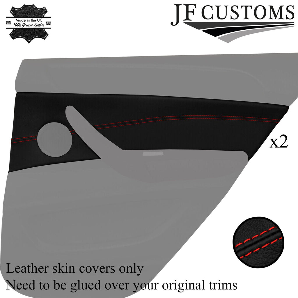 RED STITCH LEATHER 2X REAR DOOR CARD TRIM COVERS FOR BMW X6 E71 E72 2007-2014