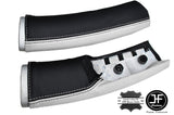BLACK & WHITE LEATHER 2X DOWN TUBES COVERS FITS BMW MINI COOPER S R50 R53 01-06