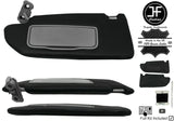 BLACK CROSS STITCH 2X SUN VISORS REAL LEATHER COVERS FOR VOLVO XC90 2002-2014